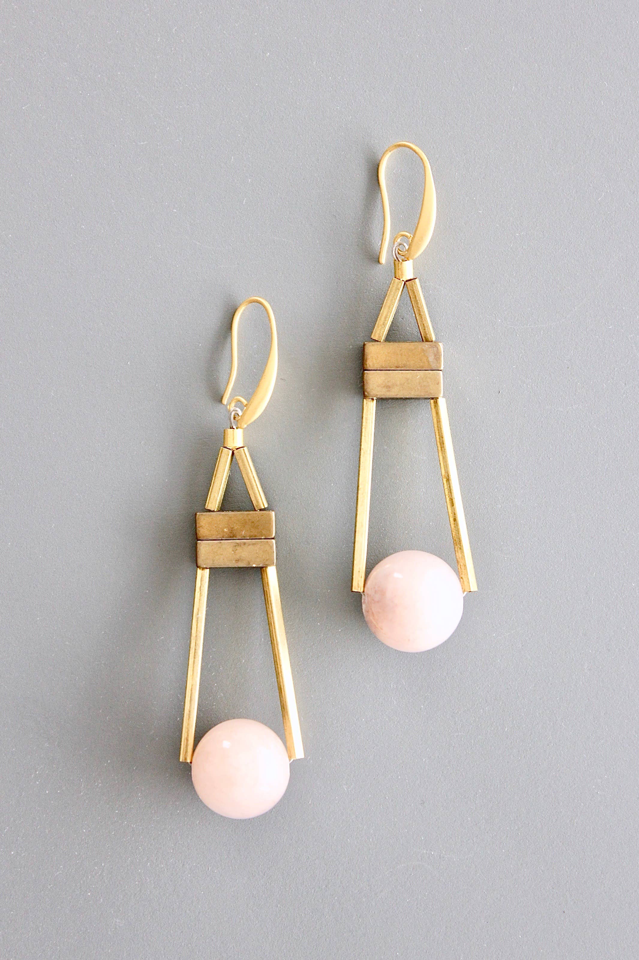 Pink Stone Earrings