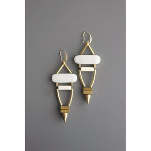 White Stone Earrings